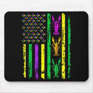 Karneval Mardi Gras USA Amerikanische Flagge Crawf Mousepad