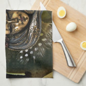 Karneval Mask-Green Damask Küchentuch (Viertel Falte)