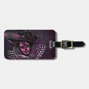 Karneval Mask Pink Damask Gepäckmarke Gepäckanhänger