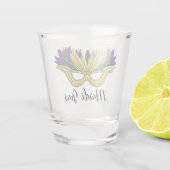 Karneval-Maske Ihr Text Schnapsglas (Rückseite)