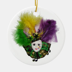 Karneval-Masken-Gold Keramik Ornament