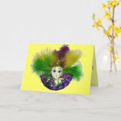 Karneval-Masken-Karte Karte (Gelbe Blume)