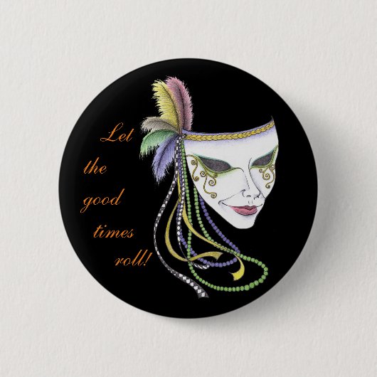 Karneval-Masken-Knopf Button (Vorderseite)