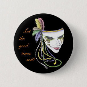 Karneval-Masken-Knopf Button