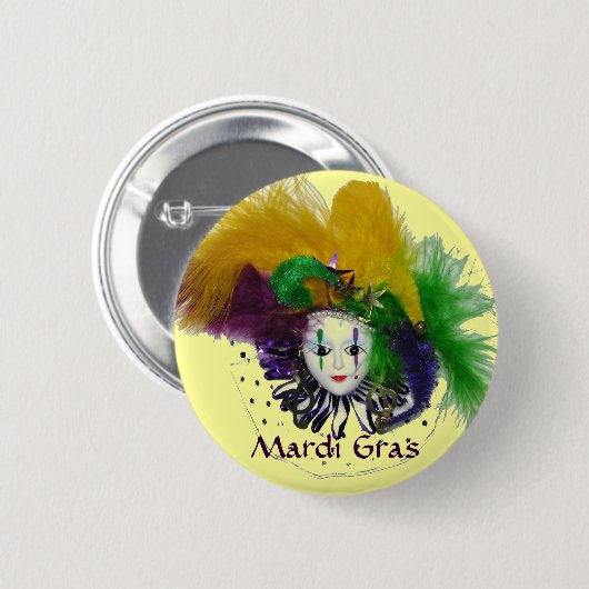 Karneval-Masken-Knopf Button (Vorne & Hinten)