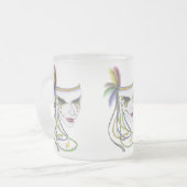 Karneval-Masken-mattierte Tasse (Vorderseite Links)