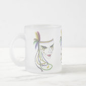 Karneval-Masken-mattierte Tasse (Links)
