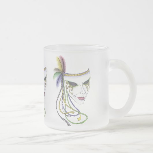 Karneval-Masken-mattierte Tasse (Rechts)