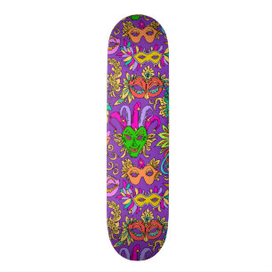Karneval-Maskerade-Masken-helles lila Grün Skateboard