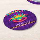 Karneval-Maskerade-Party Runder Pappuntersetzer (Angewinkelt)