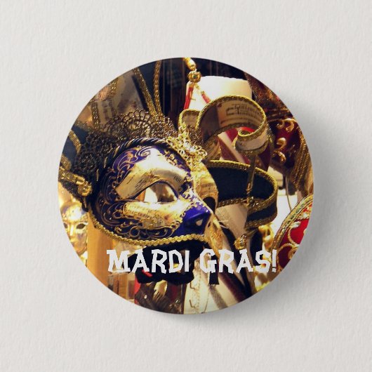 Karneval maskiert Knopf Button (Vorderseite)