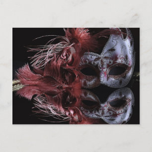 Karneval Masquerade Maske Reflection Fee Postkarte