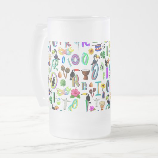 Karneval Mattglas Bierglas (Vorderseite Links)