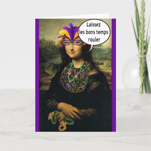 Karneval Mona Lisa Karte (Vorderseite)
