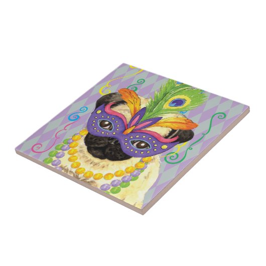 Karneval-Mops Fliese (Seite)