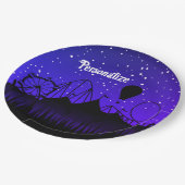 Karneval Nacht Sommermesse schwarz blau Pappteller (Schrägansicht)