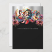 Karneval Nachtzirkus Feuerwerk Masquerade Masken Einladung (Rückseite)