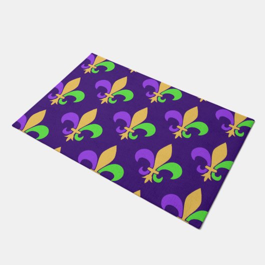 Karneval-New- OrleansLilie lila Fußmatte (Schrägansicht)