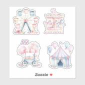 Karneval Niedliche Geburtstag Budget Monogramm Aufkleber (Blatt)