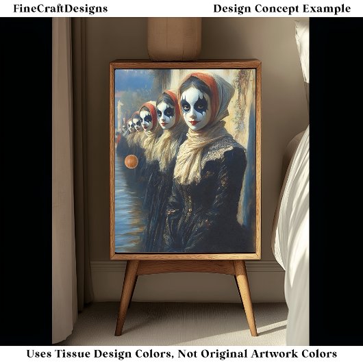 Karneval Noir bemalten Gesichtsfiguren BJ9 Decoupa Seidenpapier