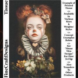 Karneval Noir Circus Niedlich Clown Girl CN3 Decou Seidenpapier