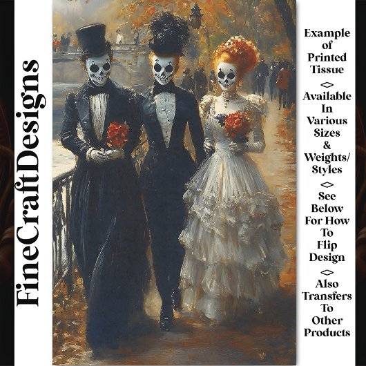 Karneval Noir Skull Maske Schauspieler BK2 Decoupa Seidenpapier