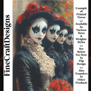 Karneval Noir Viktorianisch Mime Women BJ5 Decoupa Seidenpapier