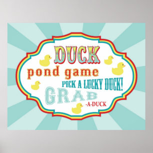Karneval oder Circus Duck Pond Game Sign Poster