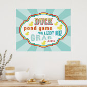 Karneval oder Circus Duck Pond Game Sign Poster (Küche)