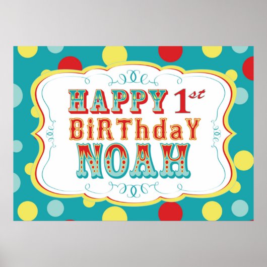 Karneval oder Circus Geburtstagsbanner Noah Poster (Vorne)