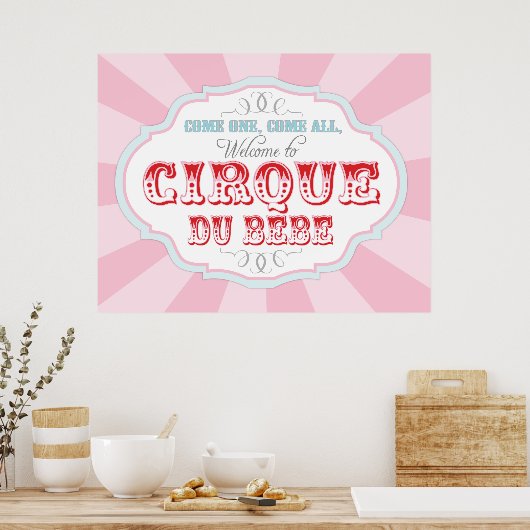 Karneval oder Circus Welcome Circus Cirque du Bebe Poster (Küche)