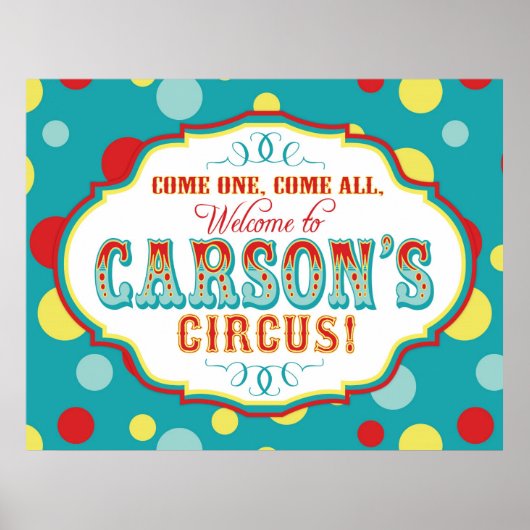 Karneval oder Circus Welcome Sign Carson Poster (Vorne)