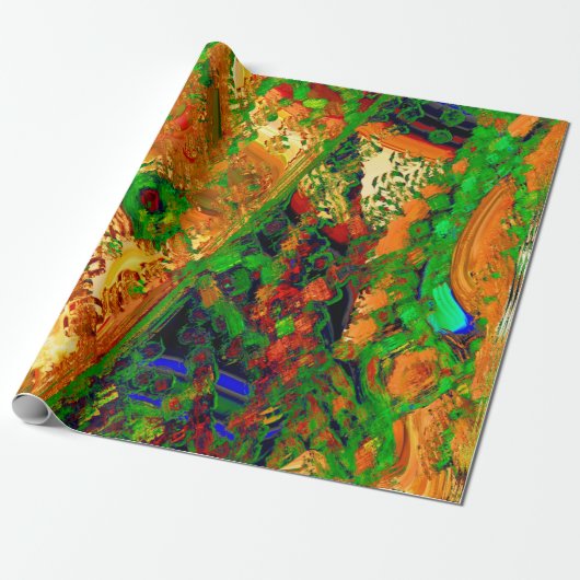 Karneval oder Party mit Maske, grün und orange Geschenkpapier (Ungerollt)