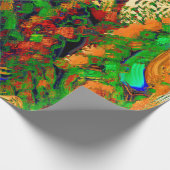 Karneval oder Party mit Maske, grün und orange Geschenkpapier (Ecke)