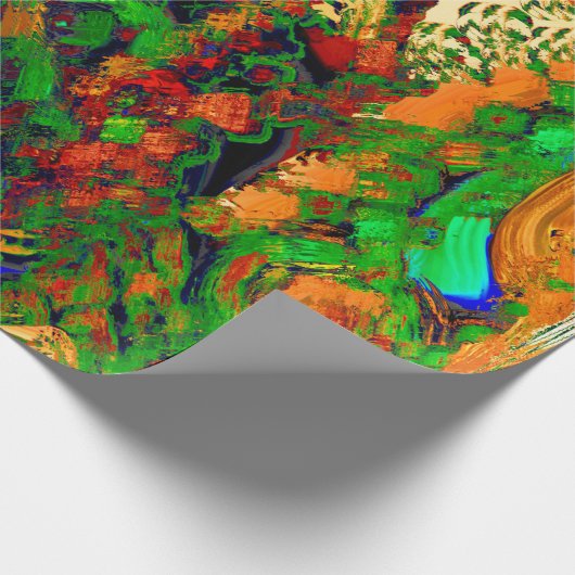 Karneval oder Party mit Maske, grün und orange Geschenkpapier (Ecke)