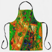 Karneval oder Party mit Maske, grün und orange Schürze (Vorderseite)