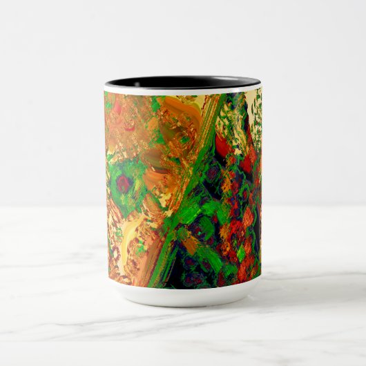 Karneval oder Party mit Maske, grün und orange Tasse (Zentrum)