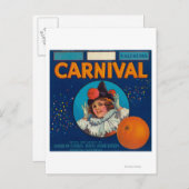 Karneval Orange LabelAnaheim, CA Postkarte (Vorne/Hinten)