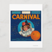 Karneval Orange LabelAnaheim, CA Postkarte (Vorderseite)