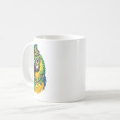 Karneval Papagei Bunte Kunst Kaffeetasse (Vorderseite Links)