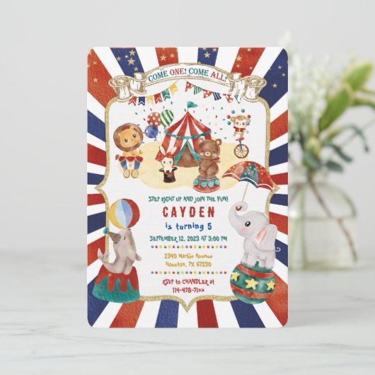 Karneval-Party Einladung (Stehend Vorderseite)