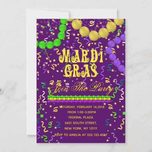 Karneval-Party Einladung (Vorderseite)