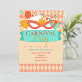 Karneval-Party Einladung (Stehend Vorderseite)