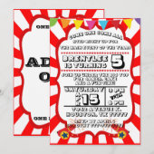 Karneval-Party Einladung, Circus Einladung (Vorne/Hinten)