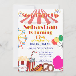 Karneval-Party Einladung mit Zelt-Top & Snacks