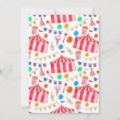 Karneval Party Rosa Circus Girl 1. Geburtstag Einladung (Rückseite)