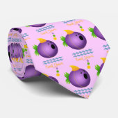 Karneval-Perlen-Haifisch (lila) Krawatte (Gerollt)