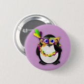 Karneval-Pinguin Button (Vorne & Hinten)