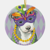 Karneval-Pitbull Terrier Keramikornament (Vorne)