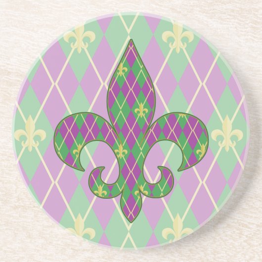 Karneval Raute Sandstone Untersetzer (Vorne)